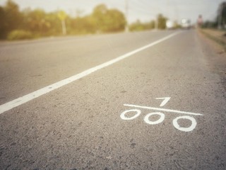 road marking on road