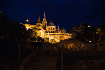 Fototapeta premium Night landscape in gothic Budapest