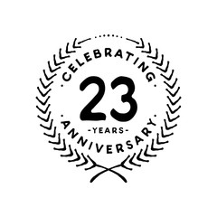 23 years design template. 23rd vector and illustration 