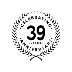 39 years design template. 39th vector and illustration 