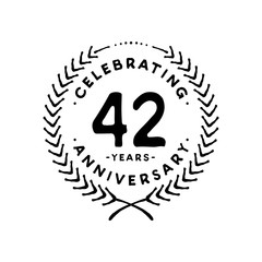 42 years design template. 42nd vector and illustration 
