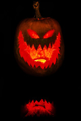 Naklejka premium Halloween pumpkin Jack O'Lantern head