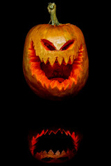 Halloween pumpkin Jack O'Lantern head