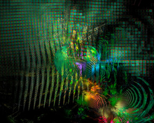 Fractal digital abstract, fantasy design, disco