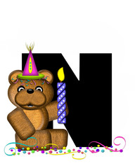 Alphabet Teddy Party Time N