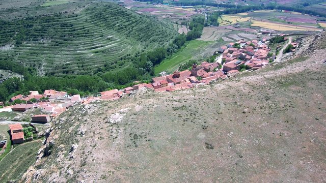 Aerial view in landscape of Cuenca. Spain. Drone Photo