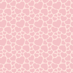 Love romantic seamless pattern with tiny pink hearts. Valentines day background