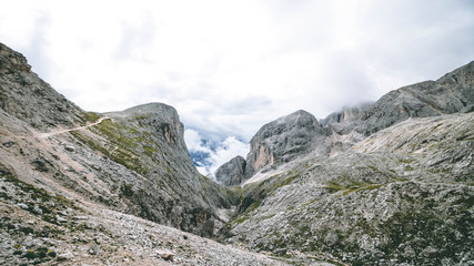 The beautiful cliffs of the Dolomites in Italy - Passo Principe, Passo Antermoia, Dolomiti