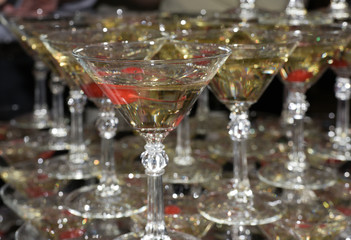 Champagne glass pyramid.