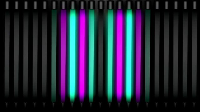 3D glowing pink and mint neon tubes sequences of 5 different animations.