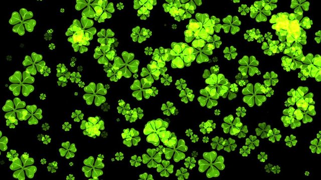 HD animation of clover particles moving horizontally.