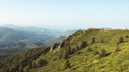 Naklejka premium Mountain from the chain of the Carpathian Mountains in Romania