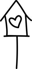 Hand drawn bird house doodle sketch  vector	