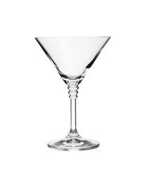 Clean empty martini glass on white background