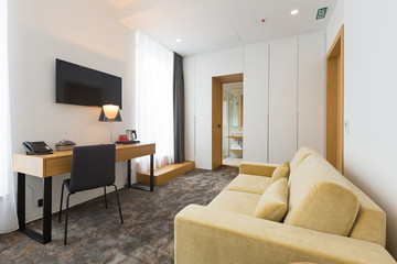 New modern renovated hotel room interior