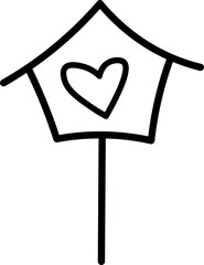 Hand drawn bird house doodle sketch  vector	