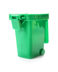 Trash bin isolated on white. Waste recycling concept