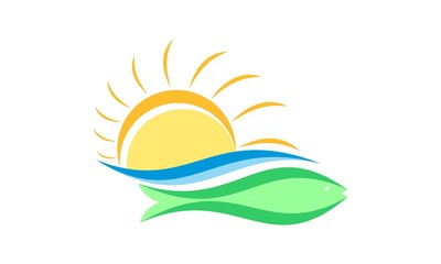 Sun and wave icon