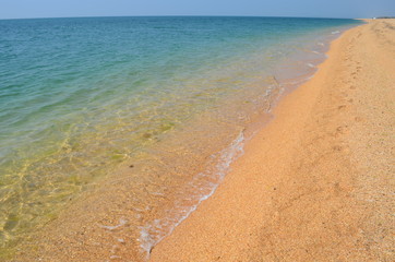 yellow beach and sea