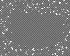 Stars abstract white. Comet tail. Monochrome Shine of purity. Element vector template isolated on a transparent background.