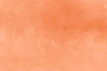 Orange ink and watercolor textures on white paper background. Paint leaks and ombre effects. Hand painted abstract image.