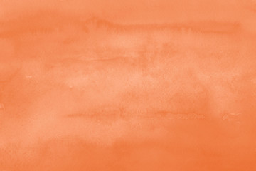 Orange ink and watercolor textures on white paper background. Paint leaks and ombre effects. Hand painted abstract image.