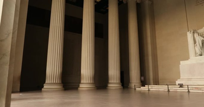 Abraham Lincoln Memorial monument statue on the National Mall in Washington DC USA