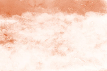 Fototapeta premium Orange ink and watercolor textures on white paper background. Paint leaks and ombre effects. Hand painted abstract image.