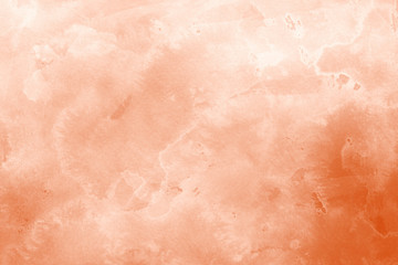 Fototapeta premium Orange ink and watercolor textures on white paper background. Paint leaks and ombre effects. Hand painted abstract image.