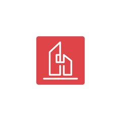 letter h architect, home, construction creative logo template