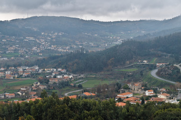 Fototapeta na wymiar Overview of the city of Braga from Bom Jesus sanctuary