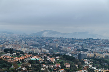 Overview of the city of Braga from Bom Jesus sanctuary