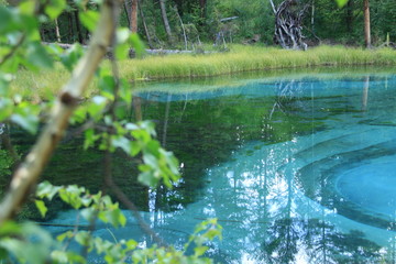 Obraz na płótnie Canvas lake in the deep forest