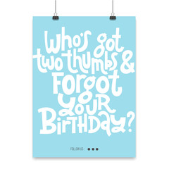 Irreverent Birthday. Poster with hand drawn vector lettering.