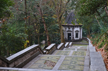 Chapels on the way to Bom Jesus de Braga sanctuary. Braga, Portugal