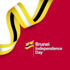 Brunei Independence Day Vector Template Design Illustration