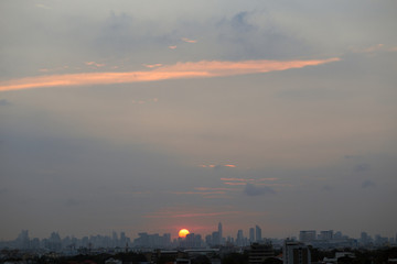 Naklejka na ściany i meble The twilight skyline of Bangkok, Thailand
