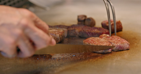 Teppanyaki in restaurant