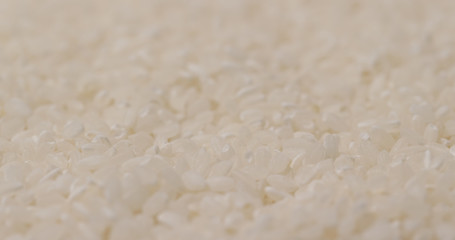 Stack of white uncooked rice