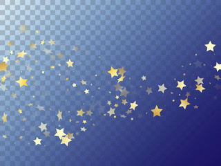 Star shining gold gradient sparkles on transparent background.