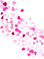 Hearts confetti flying vector background graphic design.