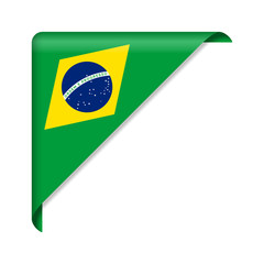 Corner ribbon Brazil flag