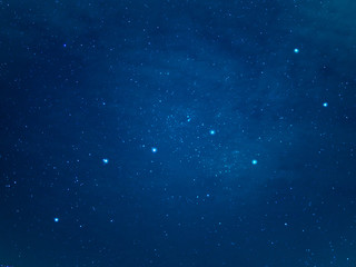 Really north sky with Big Dipper Constellation. Ursa Major or The Great Bear at starry winter night...