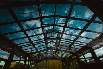 Under the metal building 