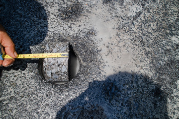 Measurement equipment asphaltic concrete.