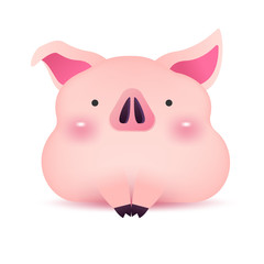 Little piggy greeting character for Chinese new year. 2019 Year of the pig.