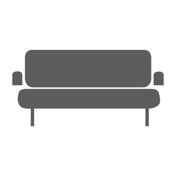Sofa vector illustration isolated on white background. Soft sofa icon. Old style sofa icon. Divan sofa vector icon. © sergfear