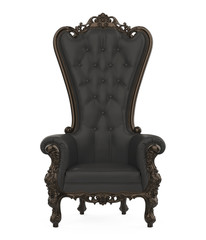 Black Throne Chair Isolated