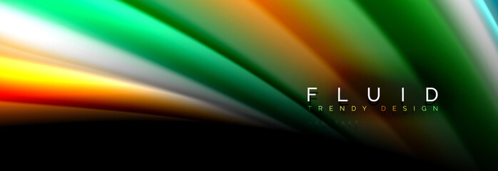 Fluid wave line background or pattern. Geometric technology abstract background. Movement effect.