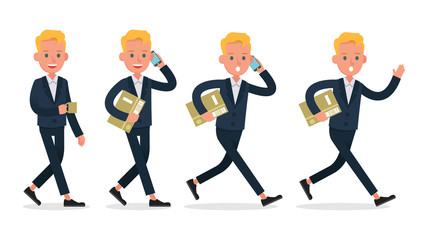 business people character vector design. Presentation in various action and working.